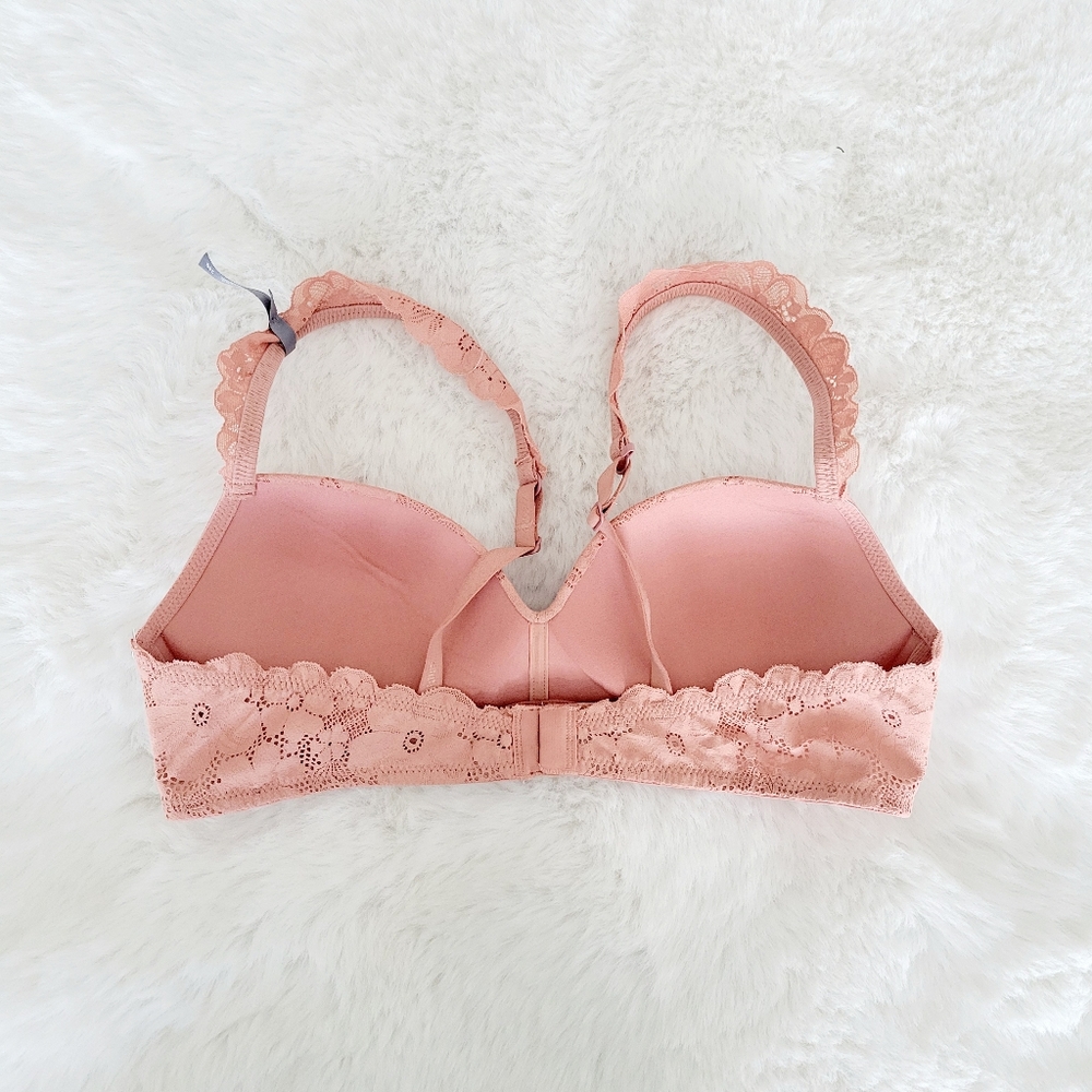 💫AERIE REAL HAPPY WIRELESS PUSH UP RETRO LACE BRA SIZE 34B - Picture 9 of 10